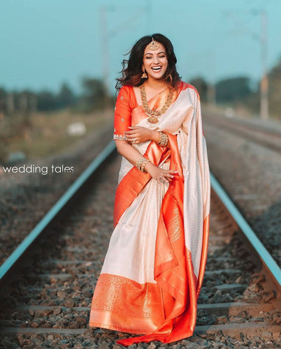 Royal orange with golden weaving