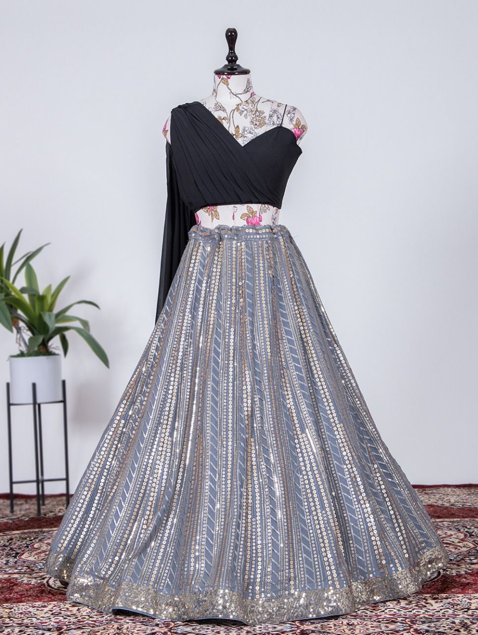 Indo western sweetheart Lehenga - readymade
