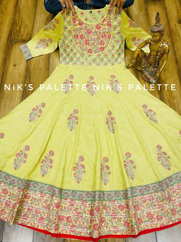Niks collection: lemon yellow anarkali