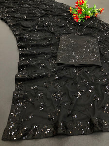 Celebrity inspired sequinned saree