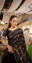 Black double sequins partywear saree