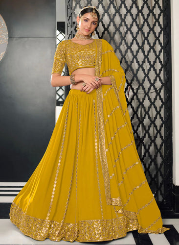 Yellow sequins Lehenga