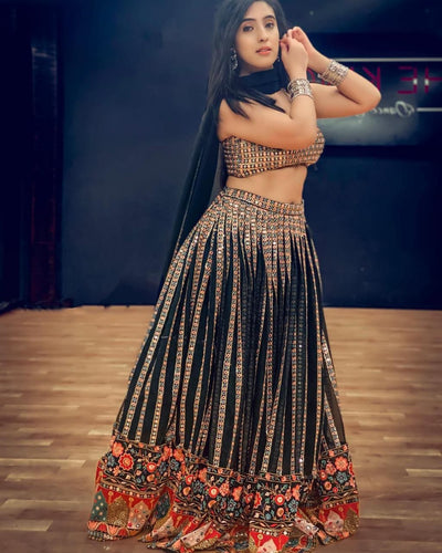 Black Twish Lehenga