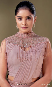 Ready to wear imported metallic saree