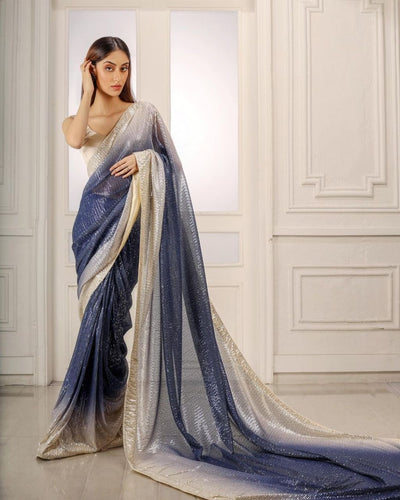 Bollywood shaded sequins saree