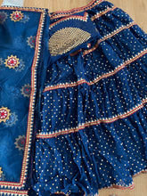 Blue georgette threadwork Lehenga