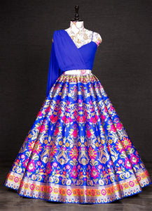 Royal blue sweetheart banarasi Lehenga