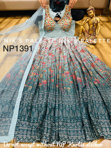 Niks collection - blue floral readymade Lehenga