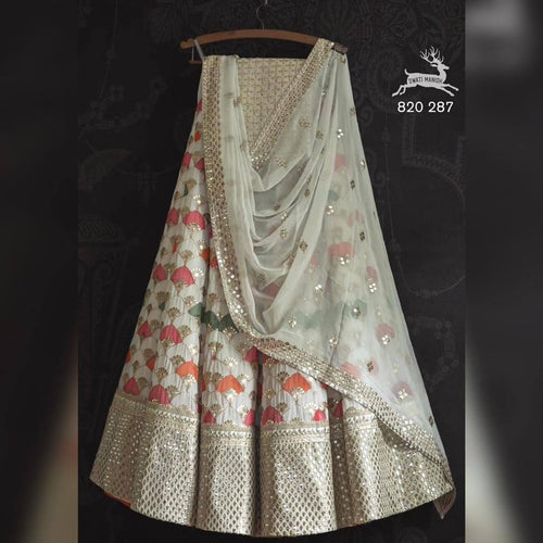 Swati Manish inspired Off white embroidered Lehenga