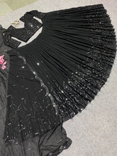 Black embroidered partywear Lehenga