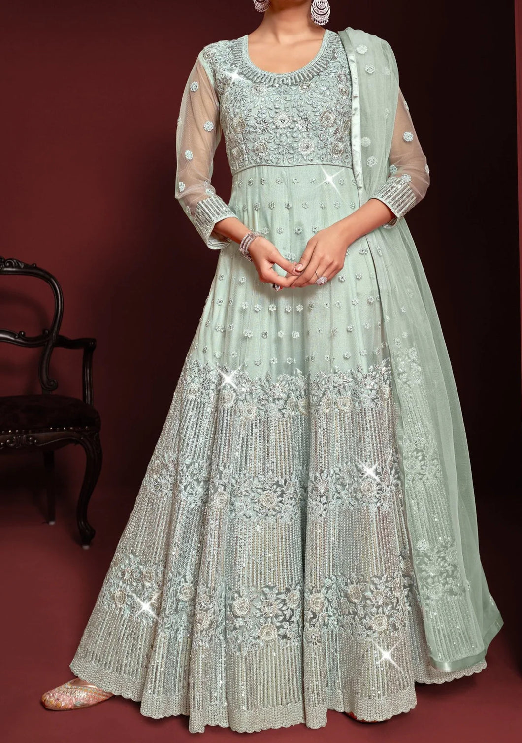 Safeena vol 3 - ocean tint anarkali