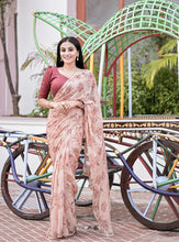 Pearl lace saree with readymade blouse