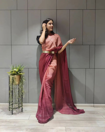 Shaded chiffon - 1 min saree