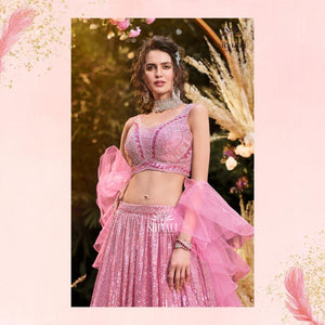 Boutique collection - Glamorous pink sequinned Lehenga