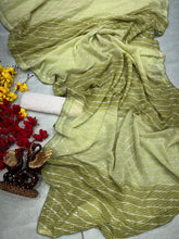 Casual chic collection: sequinned mehendi green saree