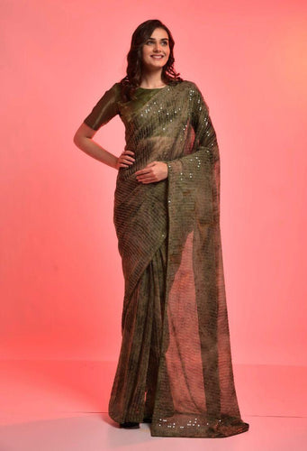 Shibori sequins saree