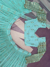 Yankita Kapoor inspired Lehenga - Serene green chevron Lehenga