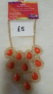 Orange droplets necklace