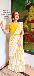 Chic style ready to wear ruffle saree