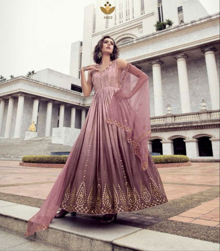 Chinnon sequins and thread work gown