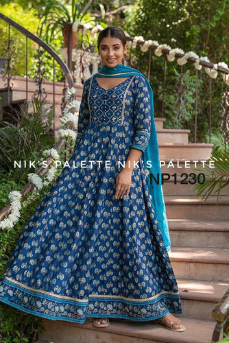 Maslin silk anarkali gown readymade