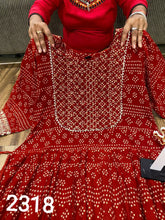 AGC collection: Red bandhani print anarkali