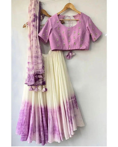 Shibori print georgette lehengas