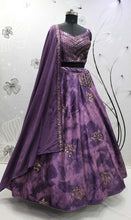 Purple velvet Lehenga