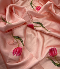 Pearl malai silk floral saree