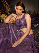 Purple velvet Lehenga