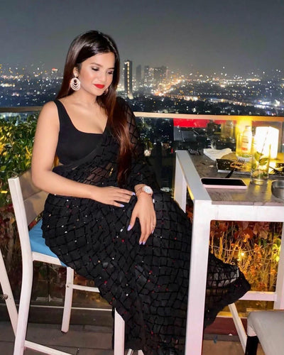 Partywear Sequins saree