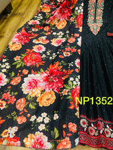 Niks collection - black chanderi silk anarkali