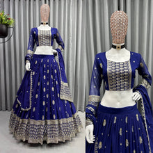 Indigo blue wedding Lehenga