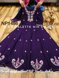 NIKS collection - purple dola silk anarkali - plus size also available