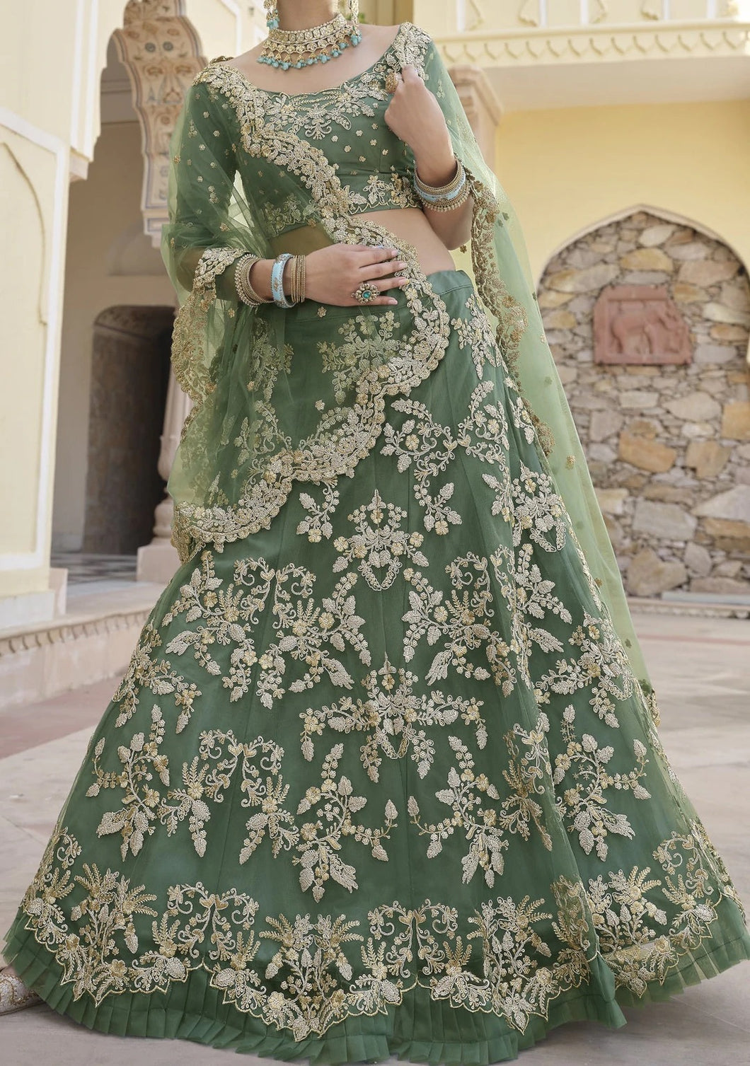 Elna wedding lehengas - Green