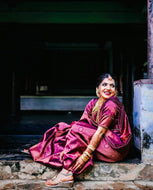 Two tone dark wine/purple banarasi saree