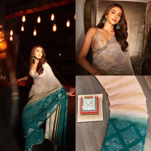 Celebrity inspired digital print saree