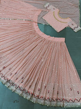 Sequinned Lehenga in peach