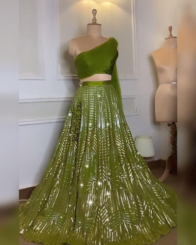 Greeny sequinned Lehenga