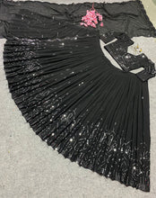 Black embroidered partywear Lehenga