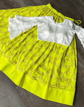 Indo western stylish lime green Lehenga
