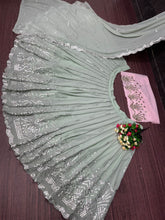 Gorgeous green mirror work Lehenga