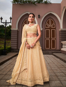 Lucknowi sequins Lehenga - chiku