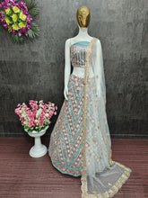 Pastel chine sequins Lehenga