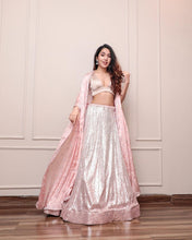 Shaded pink sequinned Lehenga