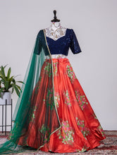 Bridesmaids - Satin silk floral printed lehengas