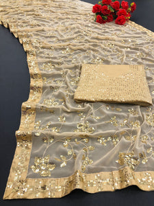 Celebrity inspired sequinned saree