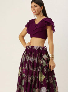 Floral sequinned Lehenga