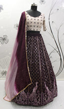 Deep purple peacock Lehenga