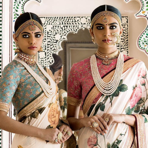 Sabyasachi inspired yellow floral saree